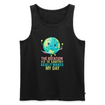 Earth's rotation really makes my day - Men's Premium Organic Tank Top - black - Front - AI Model Male 178 light (178cm)