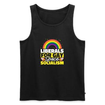 Libéraux pour le socialisme gay de l’espace - Débardeur bio Premium Homme - noir - Devant - Michal (187cm)