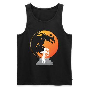 Astronaute du système solaire Planète Terre - Débardeur bio Premium Homme - noir - Devant - AI Model Male 178 light (178cm)