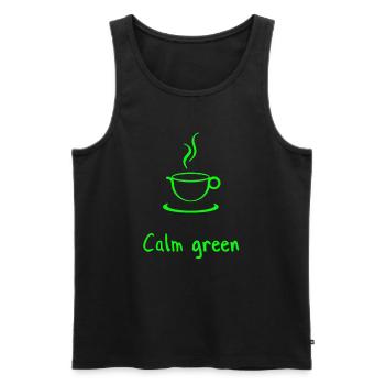Kaffee und Entspannung - Männer Premium Bio Tank Top - Schwarz - Vorne - Michal (187cm)