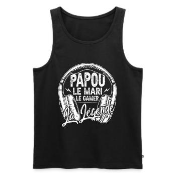 Cadeaux papa fête des pères gamer jeux-vidéos mari - Débardeur bio Premium Homme - noir - Devant - Michal (187cm)