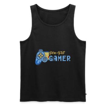 Père-fect papa fête des pères gamer jeux-vidéos - Débardeur bio Premium Homme - noir - Devant - Michal (187cm)