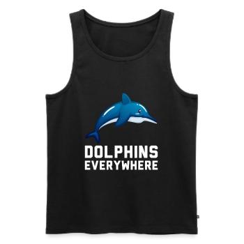 Dolphins Everywhere IQ Clever Sea Creatures - Men's Premium Organic Tank Top - black - Front - Michal (187cm)