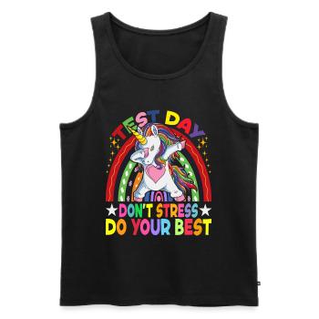 Testing Day Staar Test Day Teacher Student Exam - Men's Premium Organic Tank Top - black - Front - AI Model Male 178 light (178cm)