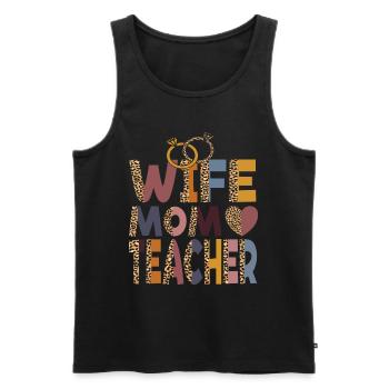 Mom Wife Teacher Mothers Day Best Mom Ever Loving - Men's Premium Organic Tank Top - black - Front - Michal (187cm)