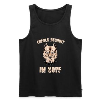 Erfolg beginnt im Kopf Mindset Glauben Erfolg - Männer Premium Bio Tank Top - Schwarz - Vorne - AI Model Male 178 light (178cm)