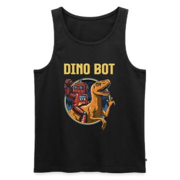 Dinosaur Dino Bot Rex Saurus Gift - Men's Premium Organic Tank Top - black - Front - Michal (187cm)