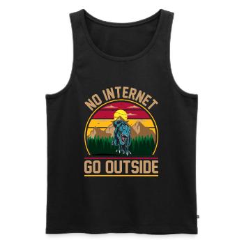 Dinosaur No Internet Go Outside Gift - Men's Premium Organic Tank Top - black - Front - Michal (187cm)