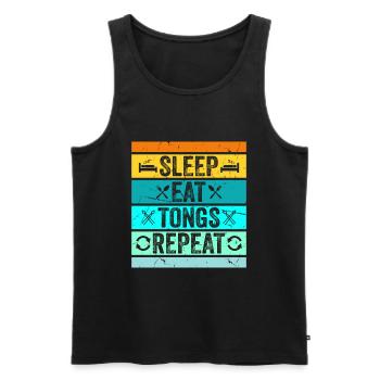 Sleep Eat Tongs Repeat Blacksmith Hammer Tool - Men's Premium Organic Tank Top - black - Front - AI Model Male 178 light (178cm)