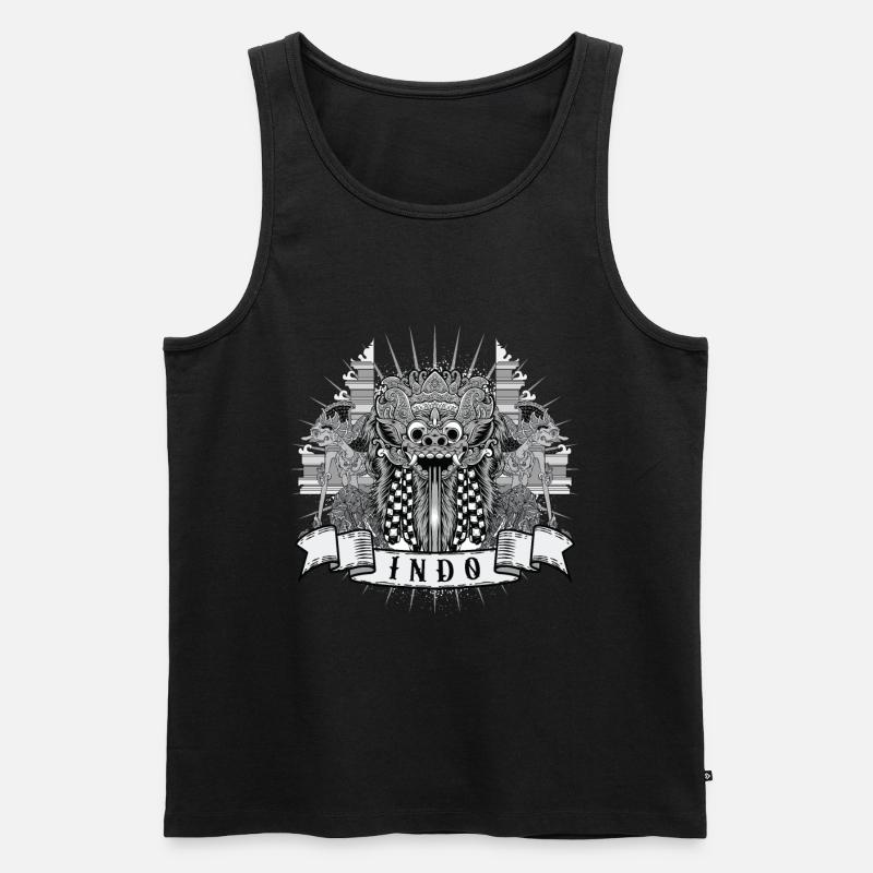 Indo - Männer Premium Bio Tank Top - Schwarz