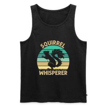Squirrel Whisperer Background Retro Style Colors - Men's Premium Organic Tank Top - black - Front - Michal (187cm)