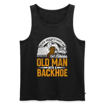 Baggerfahrer Alter Mann - Männer Premium Bio Tank Top - Schwarz - Vorne - Michal (187cm)