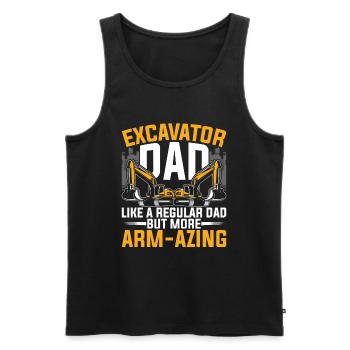 Baggerfahrer Vater - Männer Premium Bio Tank Top - Schwarz - Vorne - Michal (187cm)