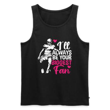 Football Je serai toujours ton plus grand fan - Débardeur bio Premium Homme - noir - Devant - Michal (187cm)