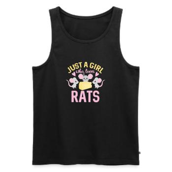 Rat Just a girl who loves rats - Men's Premium Organic Tank Top - black - Front - AI Model Male 178 light (178cm)