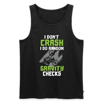 MTB I Don't Crash I Do Gravity Check - Men's Premium Organic Tank Top - black - Front - AI Model Male 178 light (178cm)