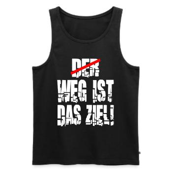 weg ist das Ziel Motivation Spruch Statement - Männer Premium Bio Tank Top - Schwarz - Vorne - AI Model Male 178 light (178cm)