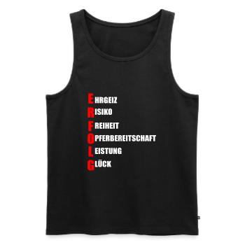 Erfolg - Männer Premium Bio Tank Top - Schwarz - Vorne - Michal (187cm)