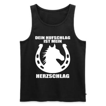 Pferde Herzschlag Reiten Hufe Hufeisen Herz Pony - Männer Premium Bio Tank Top - Schwarz - Vorne - Michal (187cm)