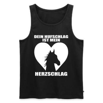 Pferde Herzschlag Reiten Hufe Hufeisen Herz Pony - Männer Premium Bio Tank Top - Schwarz - Vorne - Michal (187cm)