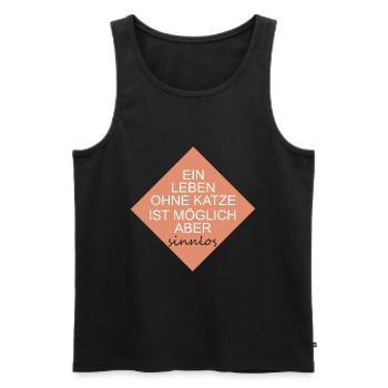 Ein Leben ohne Katze ist möglich aber sinnlos - Männer Premium Bio Tank Top - Schwarz - Vorne - AI Model Male 178 light (178cm)
