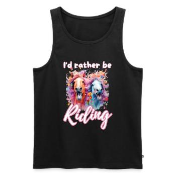 I'd rather be riding horseriding girl splash art - Men's Premium Organic Tank Top - black - Front - Michal (187cm)