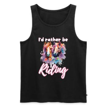 I'd rather be riding horseriding girl splash art - Men's Premium Organic Tank Top - black - Front - Michal (187cm)