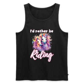 I'd rather be riding horseriding girl splash art - Men's Premium Organic Tank Top - black - Front - Michal (187cm)