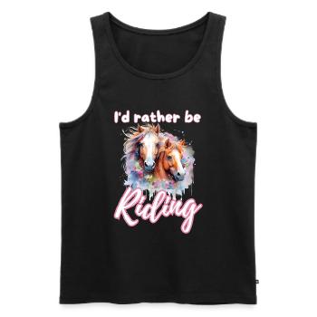 I'd rather be riding horseriding girl splash art - Men's Premium Organic Tank Top - black - Front - Michal (187cm)