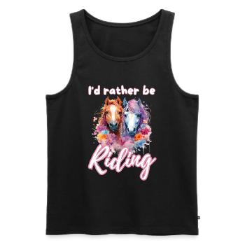 I'd rather be riding horseriding girl splash art - Men's Premium Organic Tank Top - black - Front - Michal (187cm)