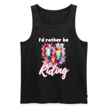 I'd rather be riding horseriding girl splash art - Men's Premium Organic Tank Top - black - Front - Michal (187cm)