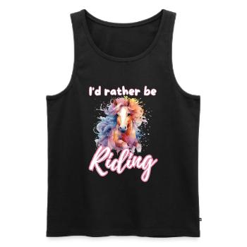 I'd rather be riding horseriding girl splash art - Men's Premium Organic Tank Top - black - Front - Michal (187cm)