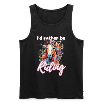 I'd rather be riding horseriding girl splash art - Men's Premium Organic Tank Top - black - Front - Michal (187cm)