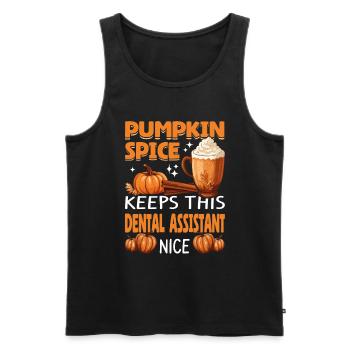 Cool Pumpkin Spice garde cet assistant dentaire - Débardeur bio Premium Homme - noir - Devant - Michal (187cm)