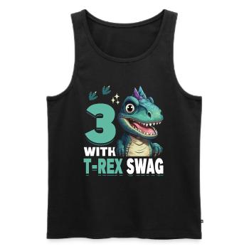 3rd Year Roar Celebrate 3 With T-Rex Swag Dinosaur - Men's Premium Organic Tank Top - black - Front - AI Model Male 178 light (178cm)