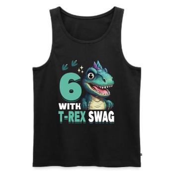 6th Year Roar Celebrate 6 With T-Rex Swag Dinosaur - Männer Premium Bio Tank Top - Schwarz - Vorne - AI Model Male 178 light (178cm)