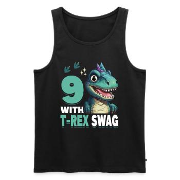 9th Year Roar Celebrate 9 With T-Rex Swag Dinosaur - Männer Premium Bio Tank Top - Schwarz - Vorne - Michal (187cm)