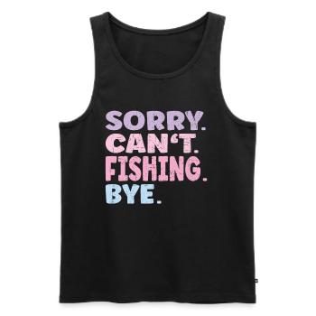 Désolé ne peut pas pêcher Bye Funny Fishing - Débardeur bio Premium Homme - noir - Devant - Michal (187cm)