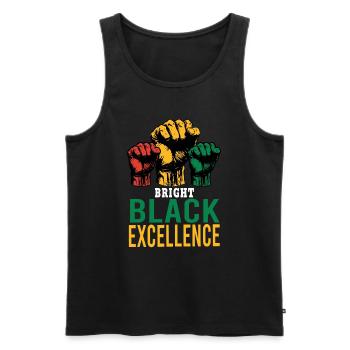 Bright Black Excellence Men Women Women Afro Black - Men's Premium Organic Tank Top - black - Front - AI Model Male 178 light (178cm)