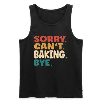 Désolé ne peut pas cuisiner Bye Hommes Femmes Cuisson drôle - Débardeur bio Premium Homme - noir - Devant - Michal (187cm)