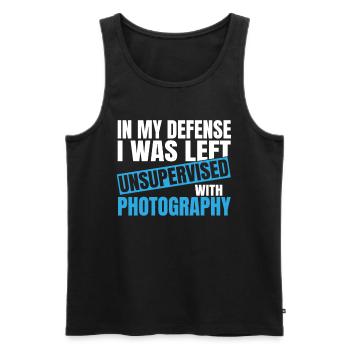 In My Defense I Was Left Unsupervised Photography - Men's Premium Organic Tank Top - black - Front - Michal (187cm)
