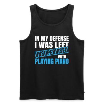 In My Defense I Was Left Unsupervised Playing - Men's Premium Organic Tank Top - black - Front - Michal (187cm)