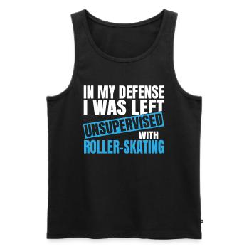 In My Defense I Was Left Unsupervised - Männer Premium Bio Tank Top - Schwarz - Vorne - AI Model Male 178 light (178cm)