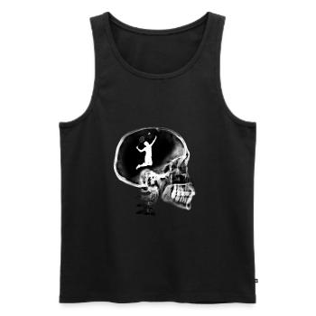 cadeau badminton amateur humour professeur EPS - Débardeur bio Premium Homme - noir - Devant - Michal (187cm)