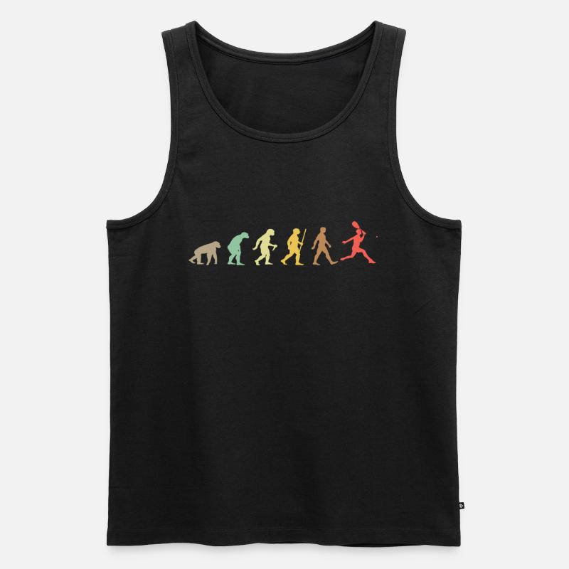 Vintage Squash Retro Squash Racket Evolution - Men's Premium Organic Tank Top - black