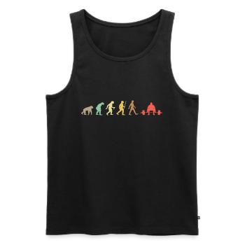 Gewichtheben Retro Bodybuilding Evolution Passformen - Männer Premium Bio Tank Top - Schwarz - Vorne - AI Model Male 178 light (178cm)