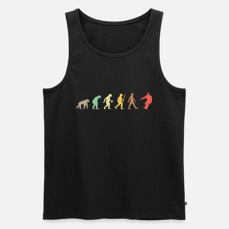 Snowboarden Retro Snowboard Evolution Snowboarder - Männer Premium Bio Tank Top - Schwarz