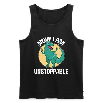 Now I Am Unstoppable Funny T-Rex - Männer Premium Bio Tank Top - Schwarz - Vorne - AI Model Male 178 light (178cm)