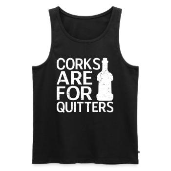Womens Corks Are For Quitters Funny Wine Drinking - Men's Premium Organic Tank Top - black - Front - Michal (187cm)