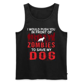 Dich Vor Zombies Drücken Um Meine Katze Zu Retten - Männer Premium Bio Tank Top - Schwarz - Vorne - Michal (187cm)